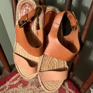 Soludos Tan Leather Espadrilles